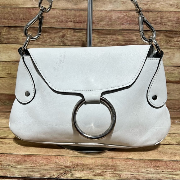 J & M Davidson White Leather Shoulder Bag - Picture 2 of 10